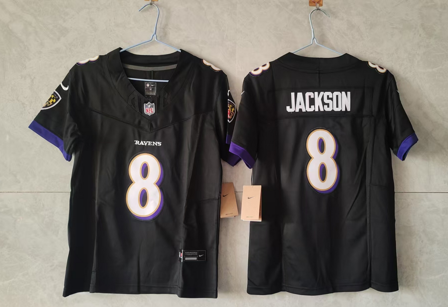 Youth Black Baltimore Ravens #8 Lamar Jackson 2025 F.U.S.E Vapor Limited Football Jersey